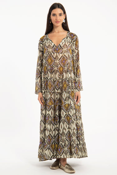 Sobhiye Cotton Silk Layered Dress