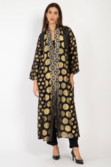 Rim Silk Handwoven Black & Gold Coat