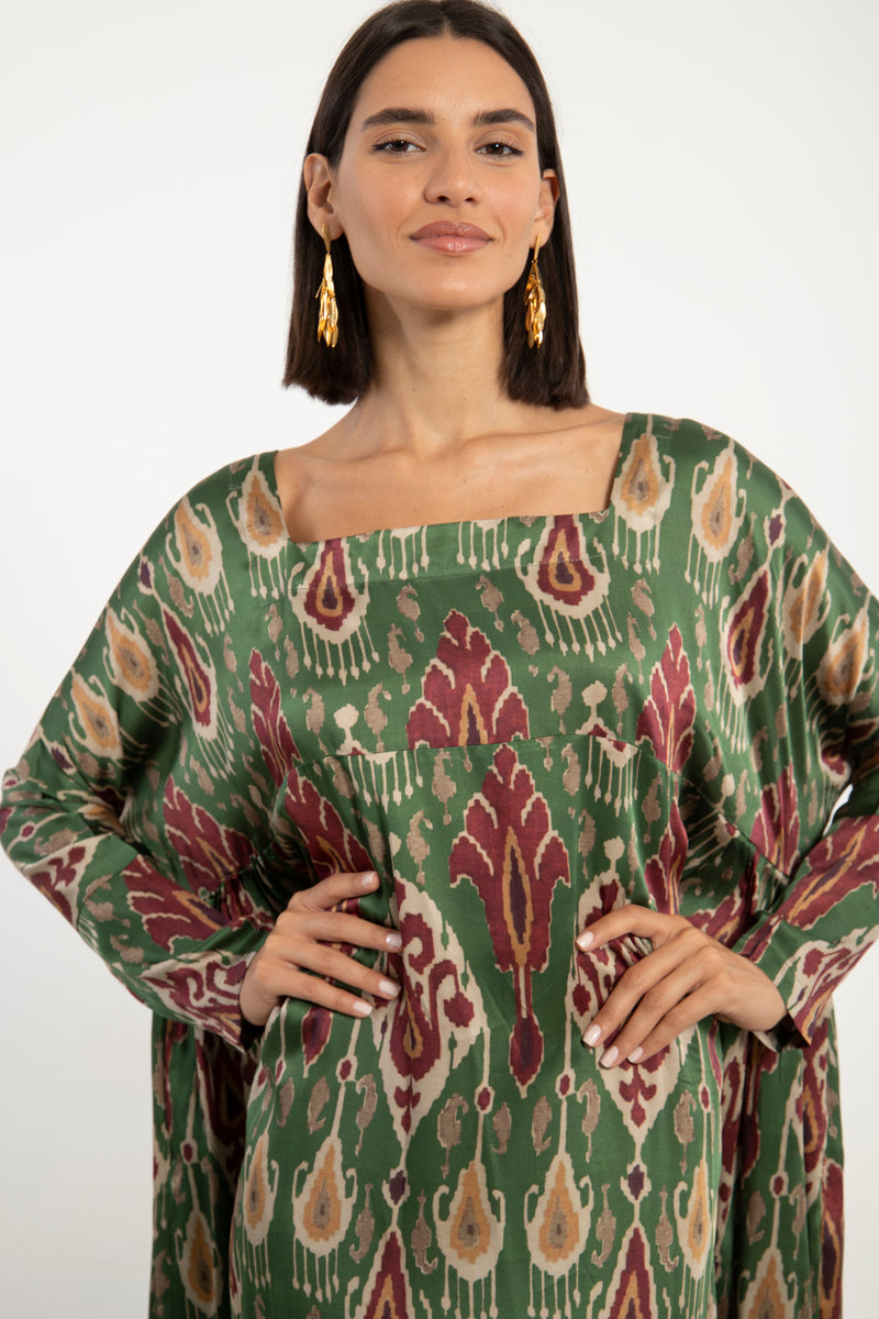 Ayyam Silk Ikat Dress