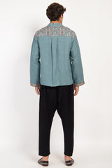 Orient 499 x Inaash Palestinian Embroidered Blue Shirt