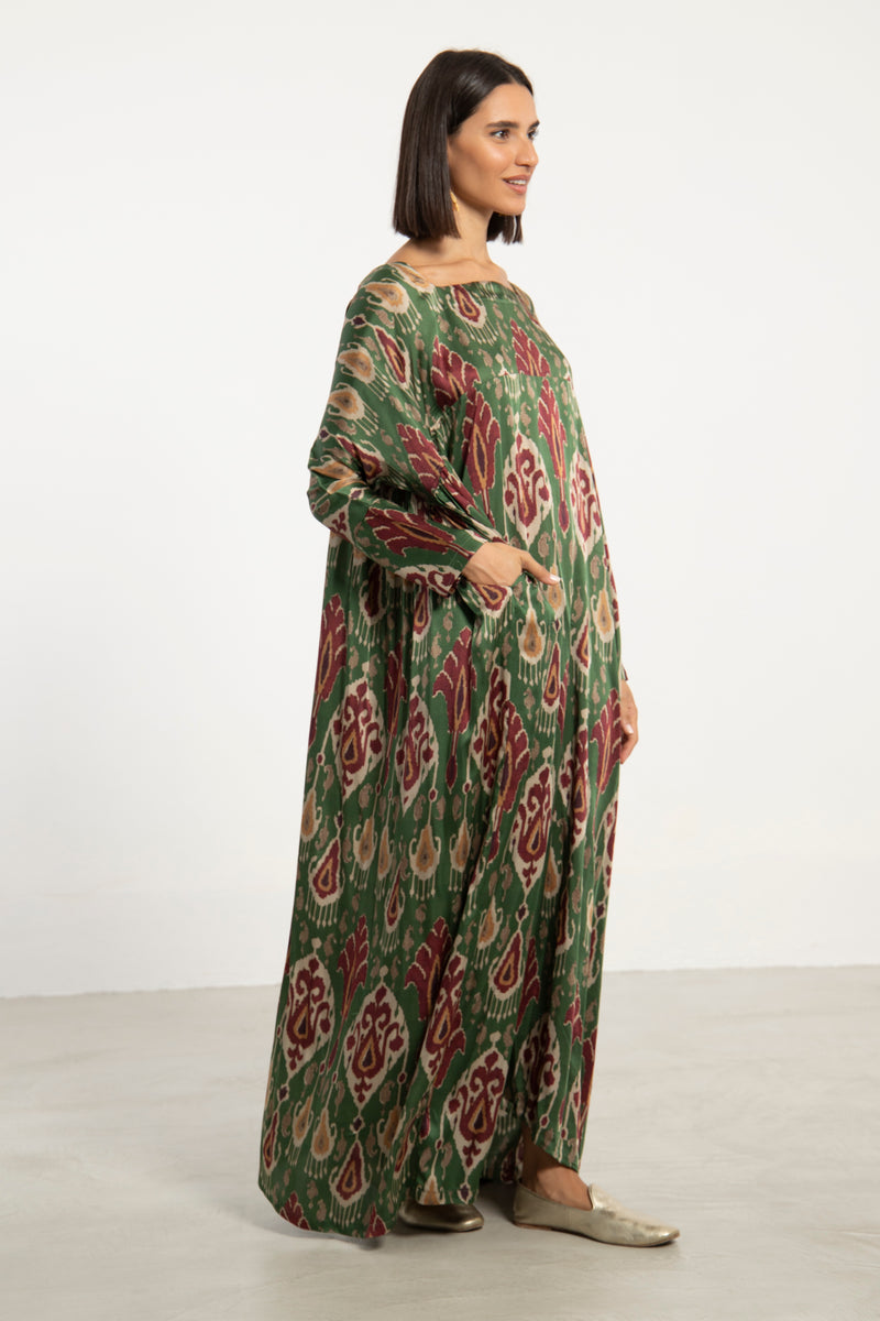 Ayyam Silk Ikat Dress