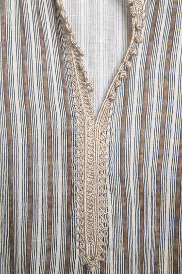 Jawad Linen Beige Striped Shirt