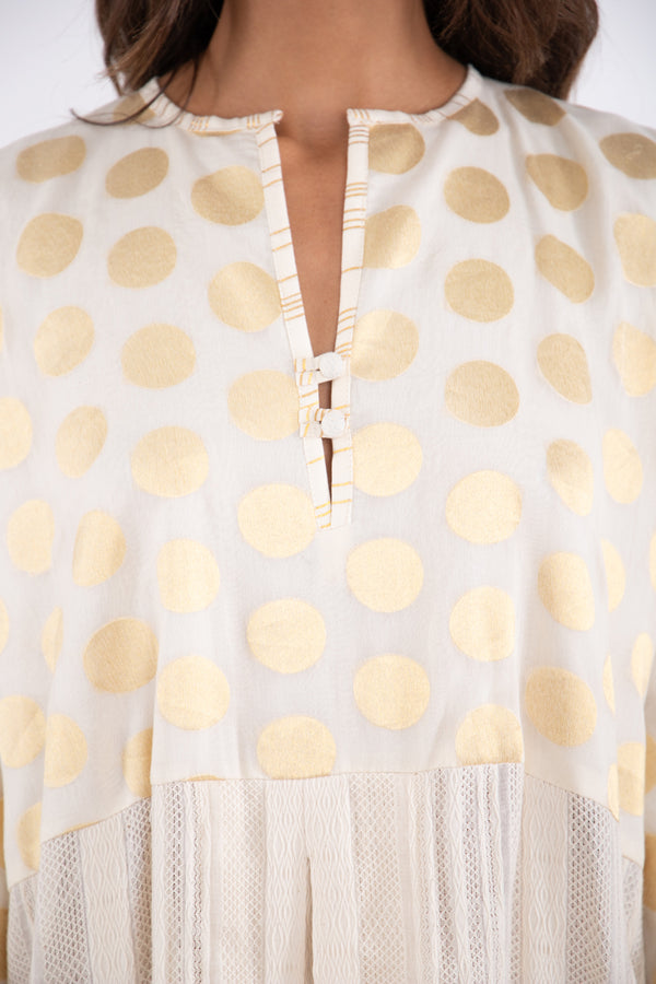 Noujoud Cotton Offwhite Dots Dress
