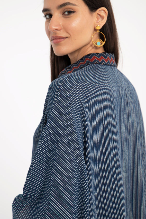 Edith Handloom Cotton Navy Jellaba
