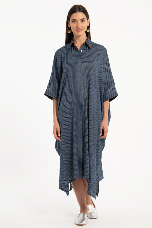 Edith Handloom Cotton Navy Jellaba