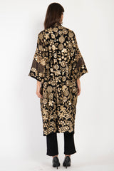 Khalida Silk Embroidered Gold Abaya