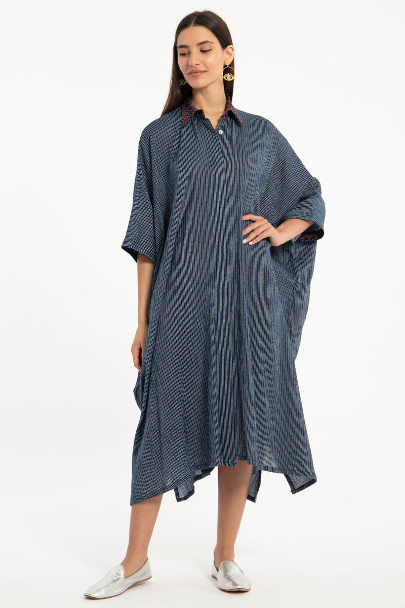 Edith Handloom Cotton Navy Jellaba