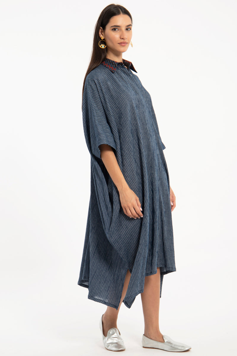 Edith Handloom Cotton Navy Jellaba