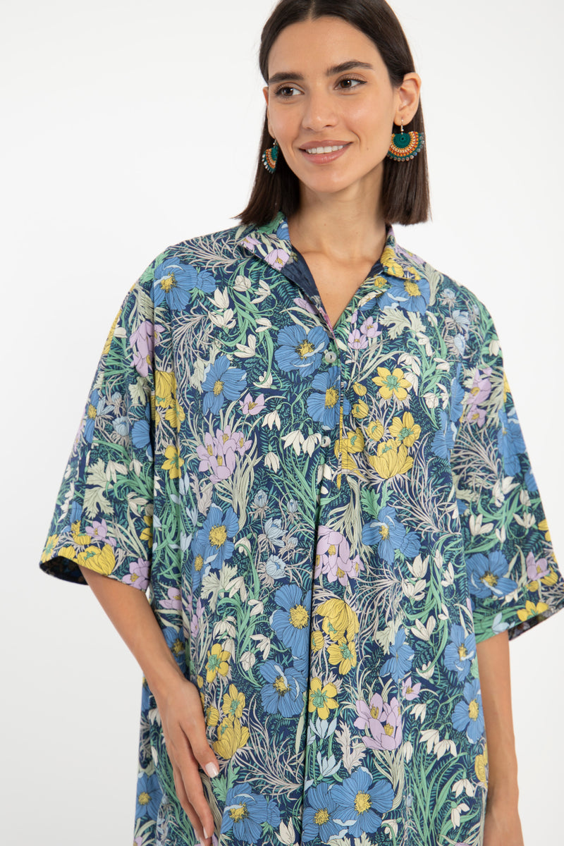 Tanen Floral Printed Cotton Dress