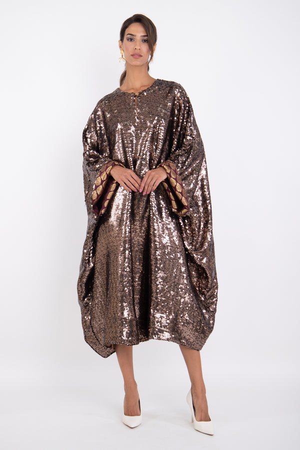 Asmahan Silk Georgette Brocade Dress