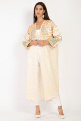 Sahriye Cotton Silk Brocade Gold Coat