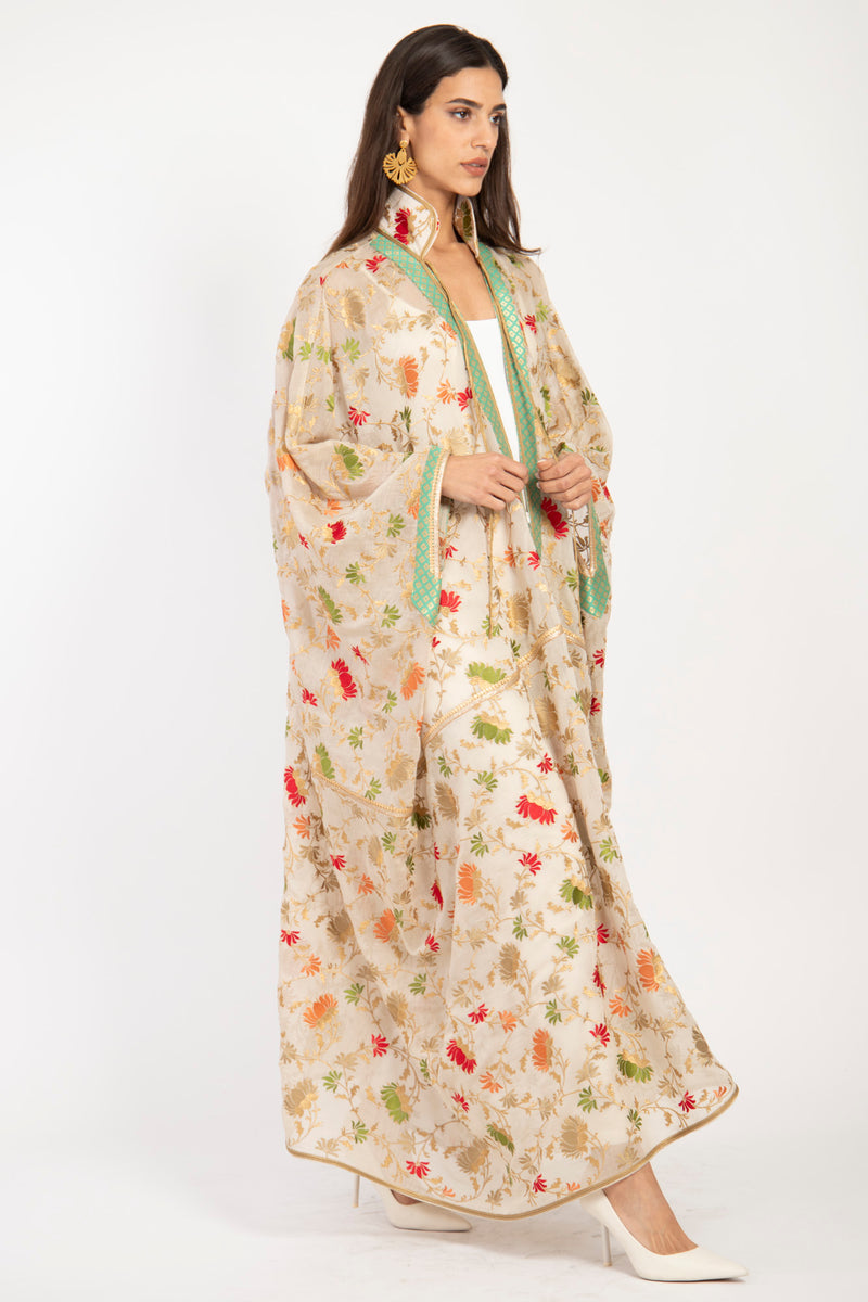 Marrakech Silk Floral Embroidered Abaya