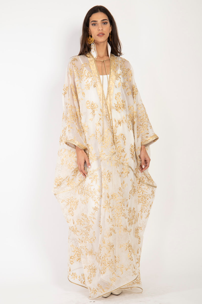 Marrakech Silk Embroidered Gold Abaya