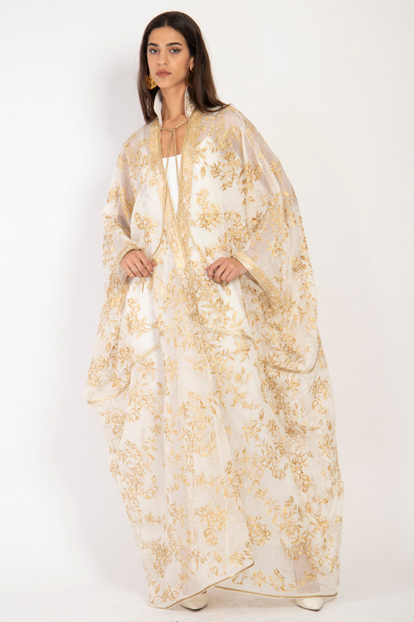 Marrakech Silk Embroidered Gold Abaya