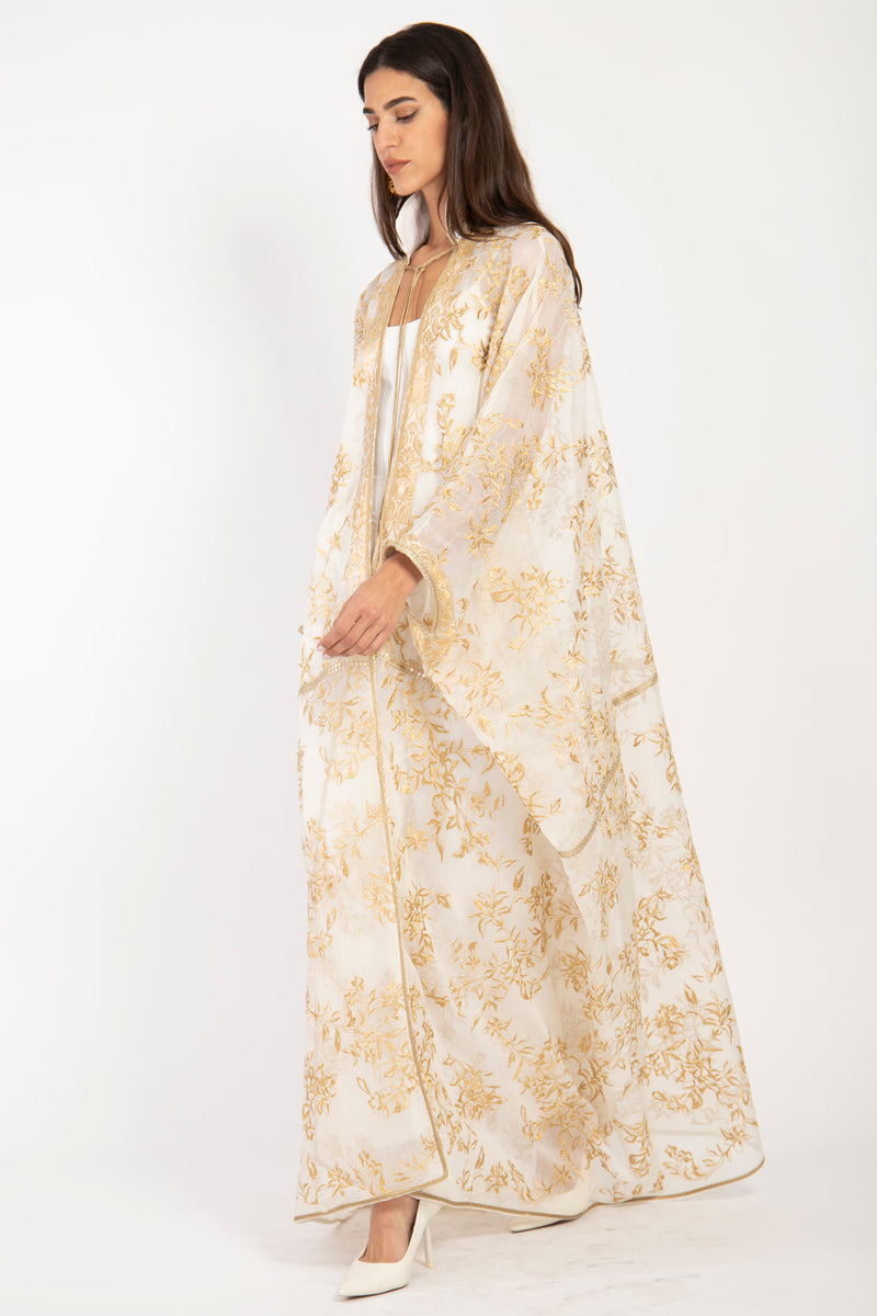 Marrakech Silk Embroidered Gold Abaya