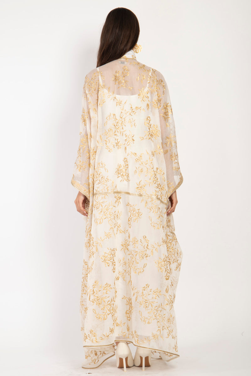 Marrakech Silk Embroidered Gold Abaya