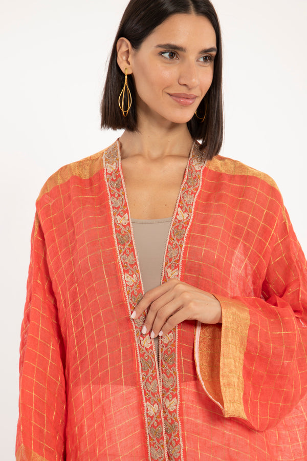Orient 499 x Inaash Hand Stitched Red Abaya