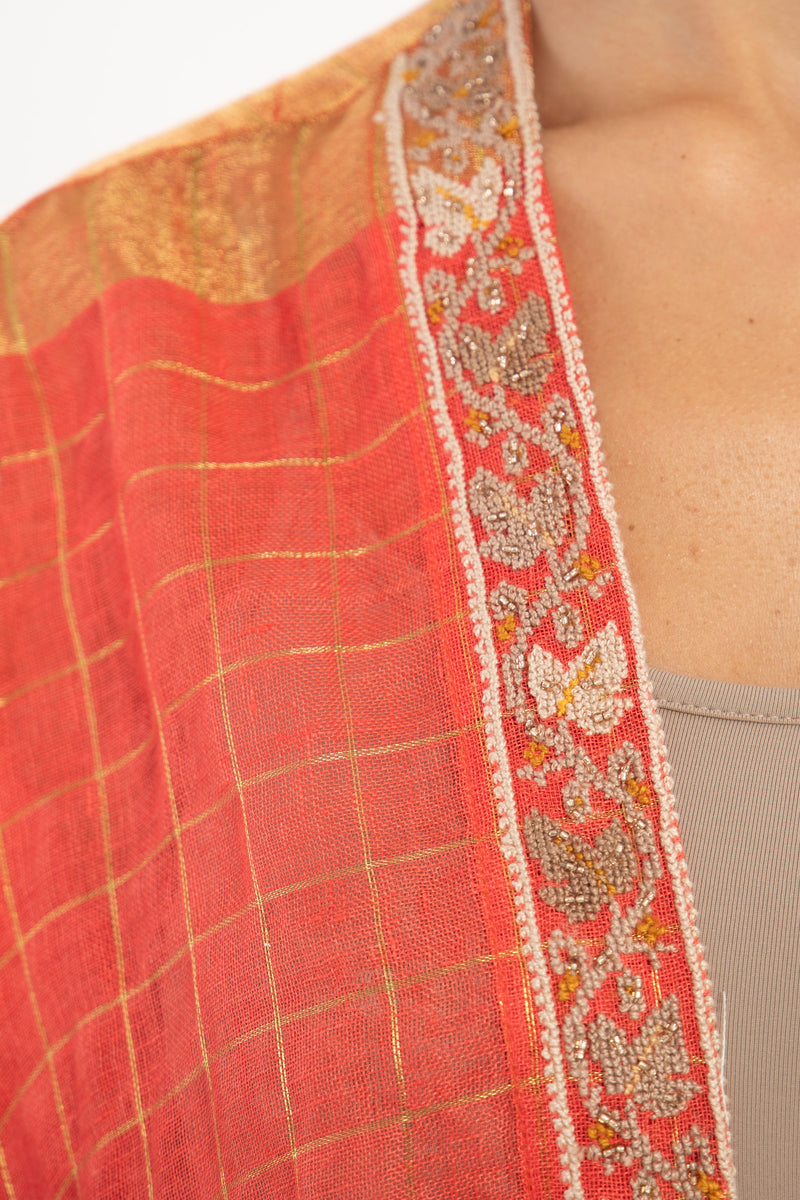 Orient 499 x Inaash Hand Stitched Red Abaya