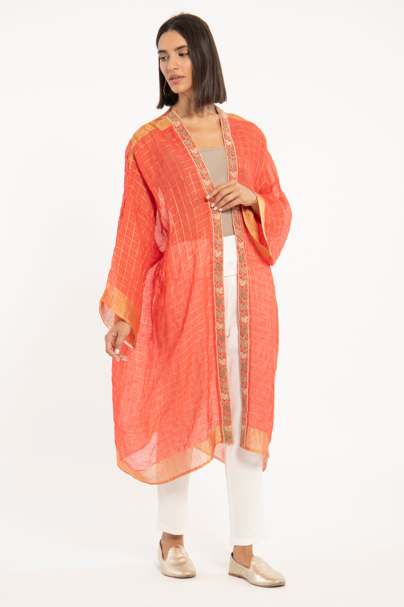 Orient 499 x Inaash Hand Stitched Red Abaya
