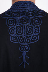 Classic Wool Black & Blue Abaya