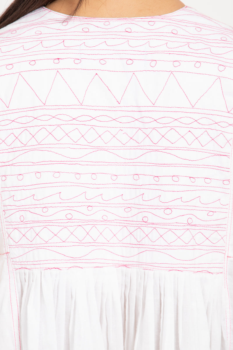 Farida Cotton Pink Thread Dress