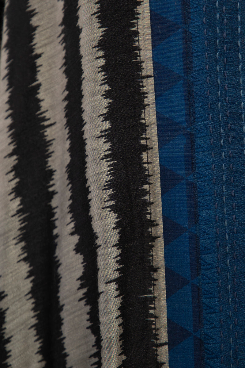 Khalida Striped Cotton-Silk Blend Abaya – Long