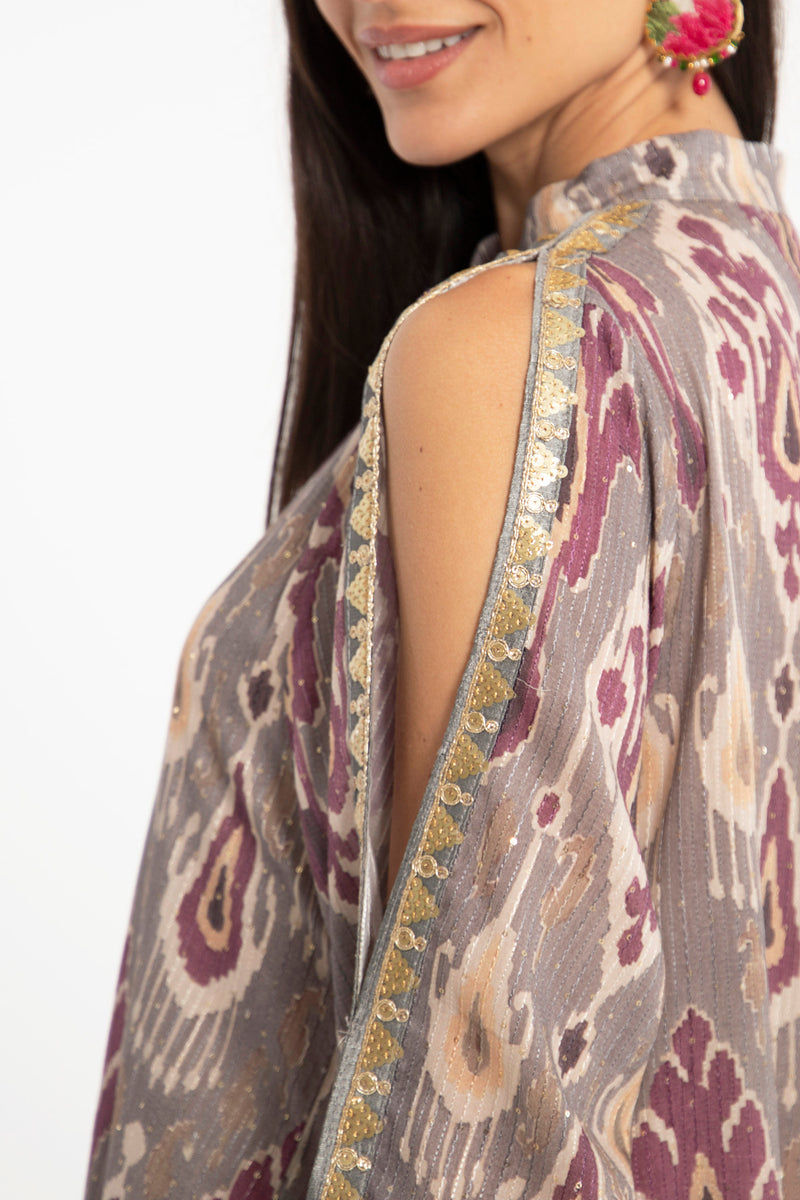 Hilal Cotton Sequins Ikat Dress