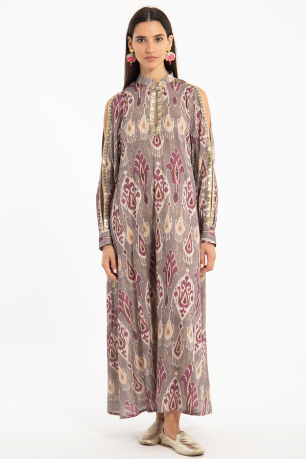 Hilal Cotton Sequins Ikat Dress