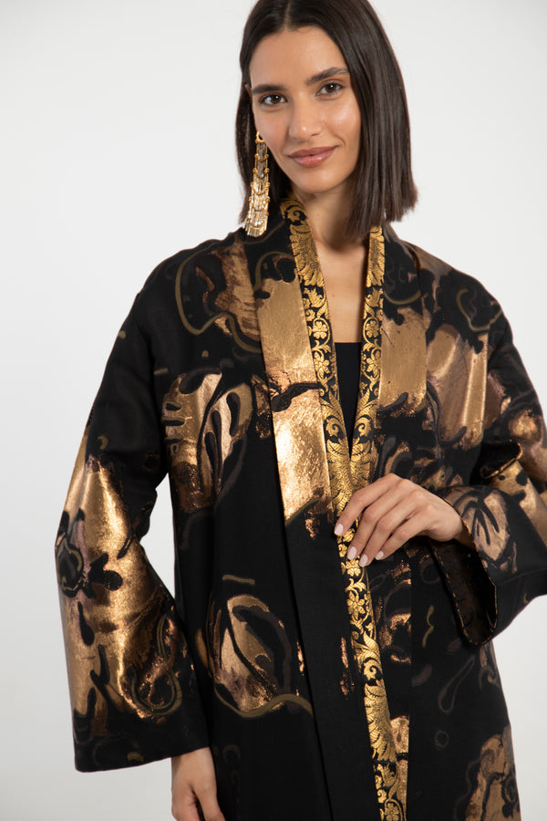 Fay Tulle Black and Gold Coat