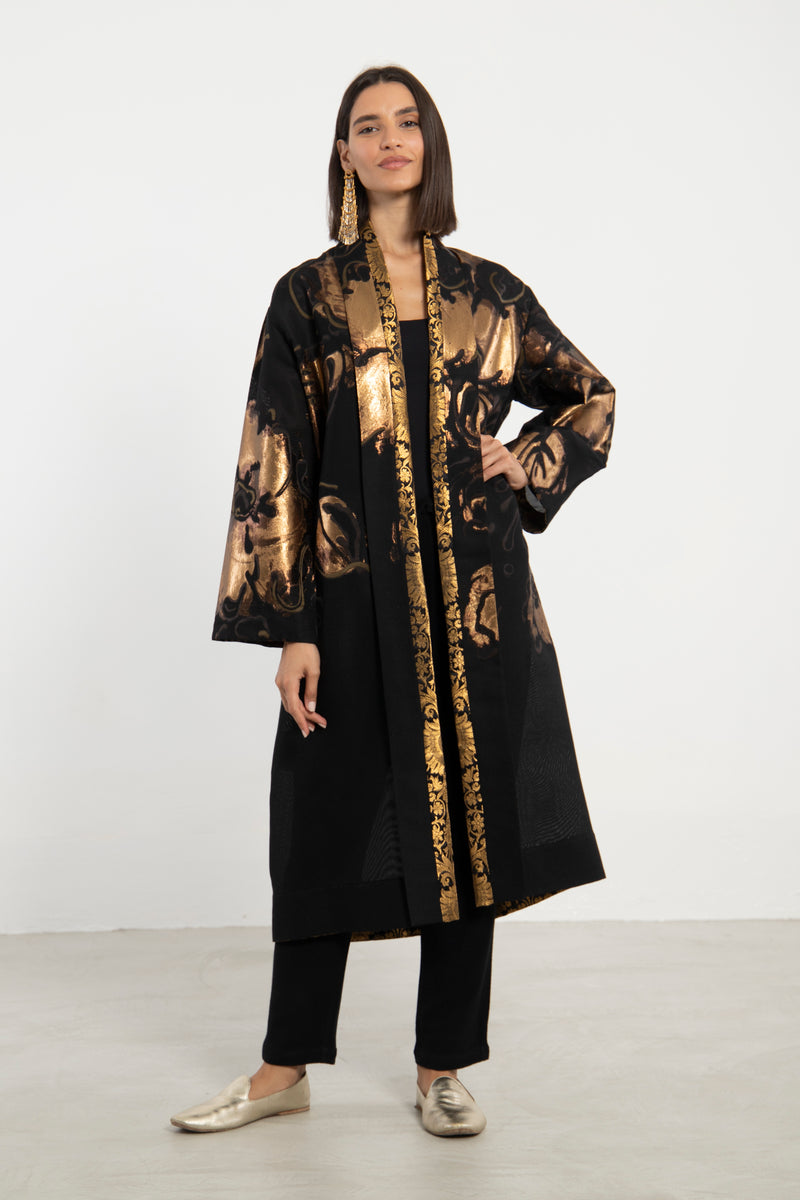 Fay Tulle Black and Gold Coat