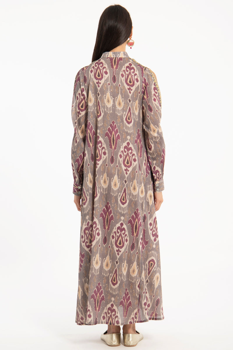 Hilal Cotton Sequins Ikat Dress