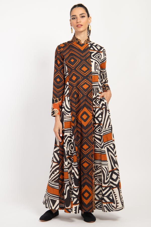 Dana Cotton Tribal Pattern Dress