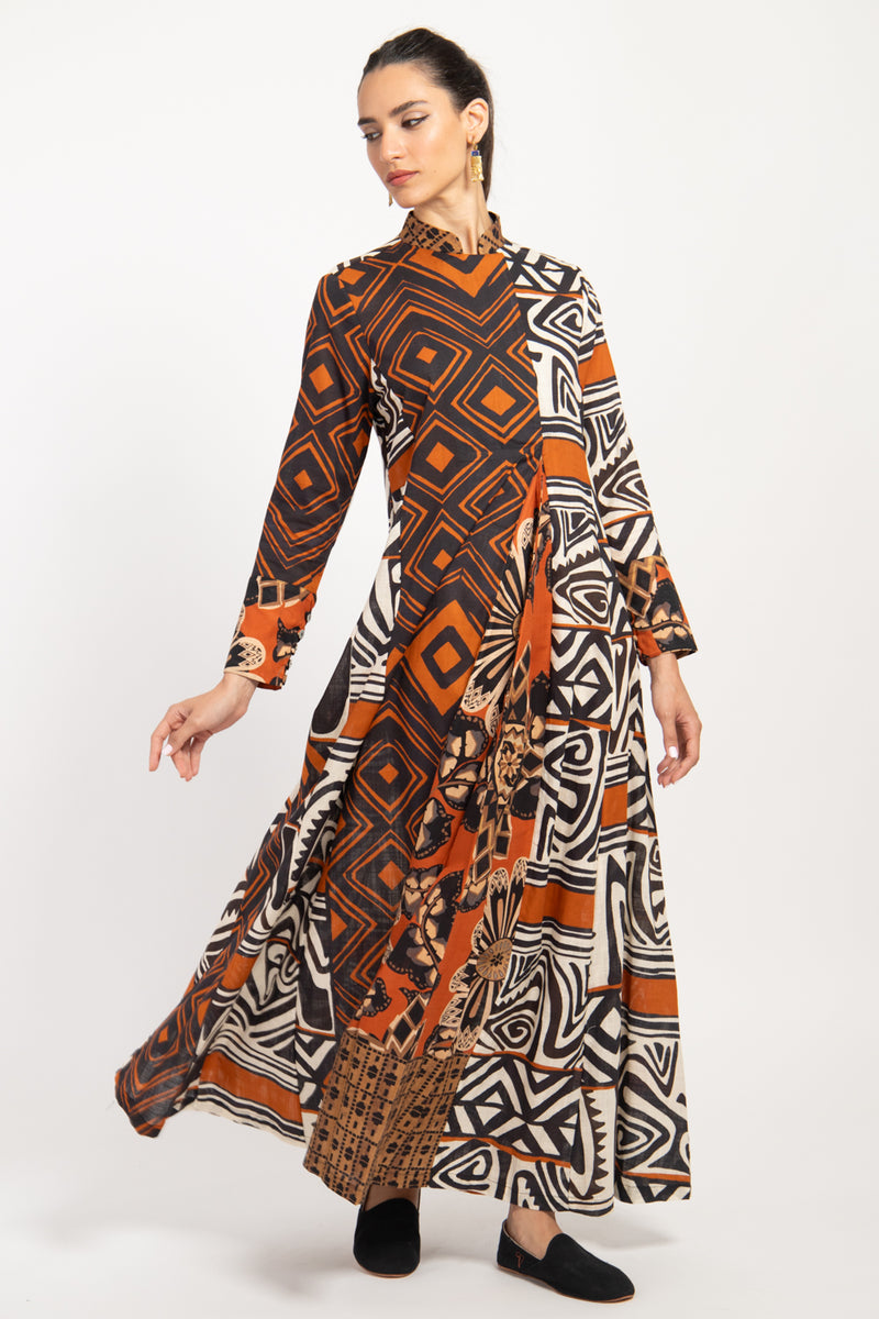 Dana Cotton Tribal Pattern Dress