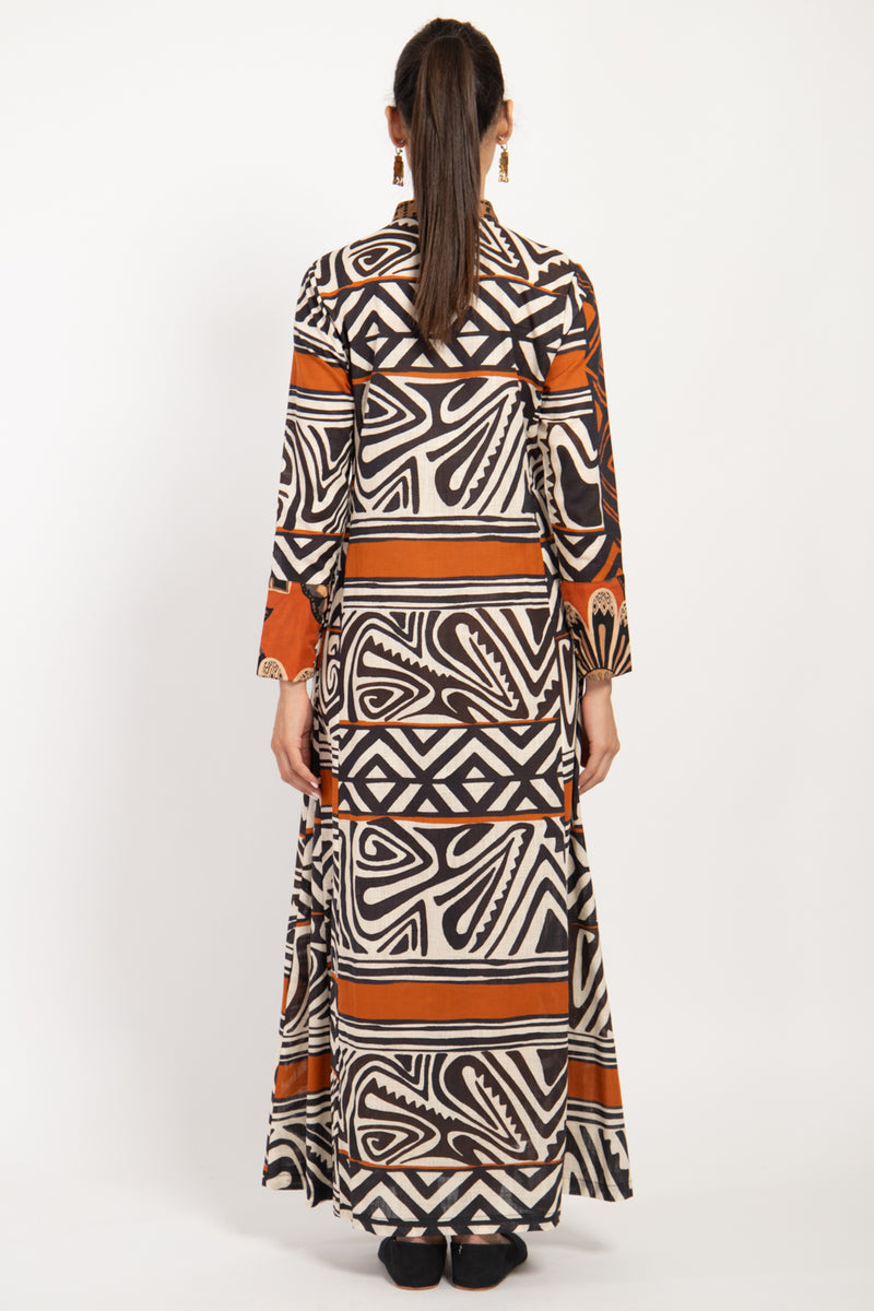 Dana Cotton Tribal Pattern Dress