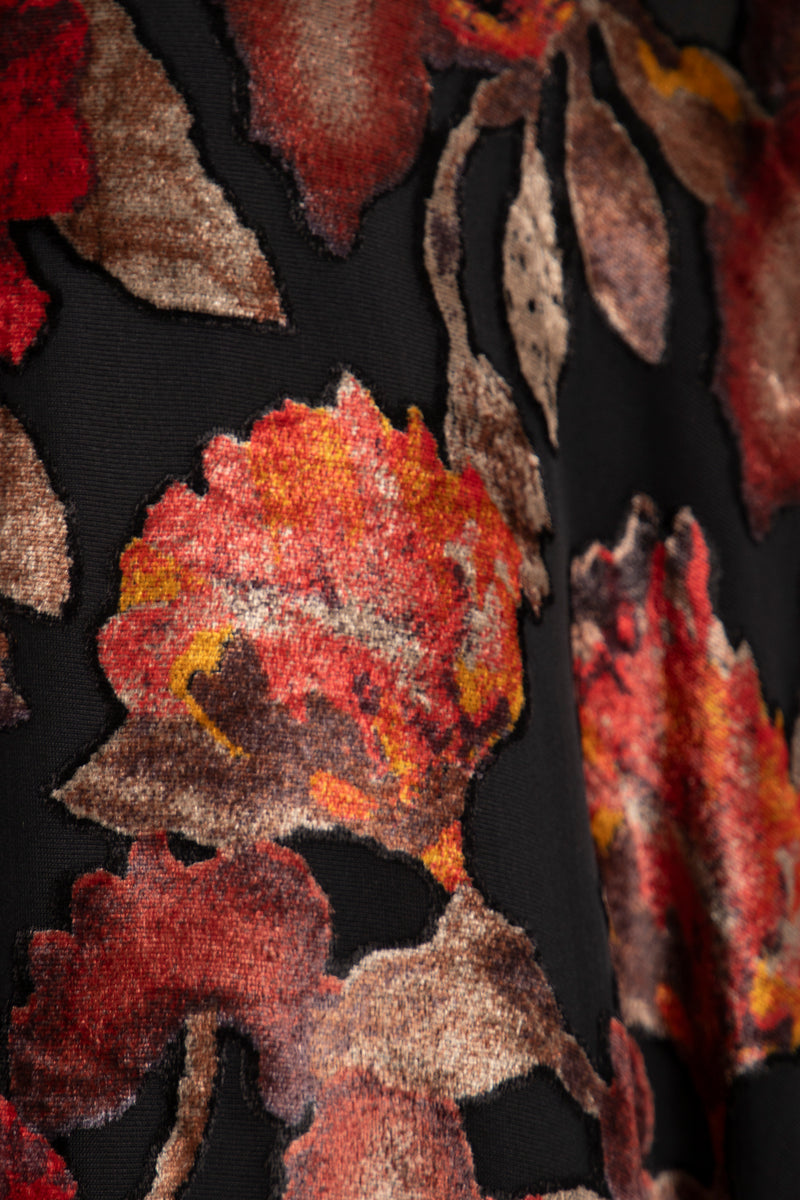 Edith Velvet Black Floral Jellaba