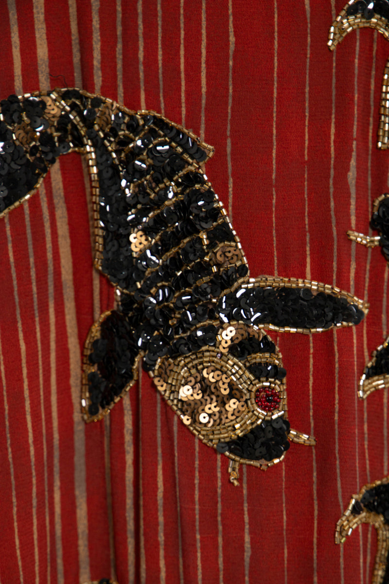 Fajer Crepe Silk Rust Dress