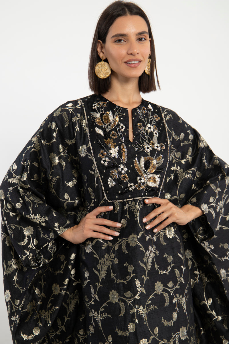 Kawthar Handwoven Silk Embroidered Gown