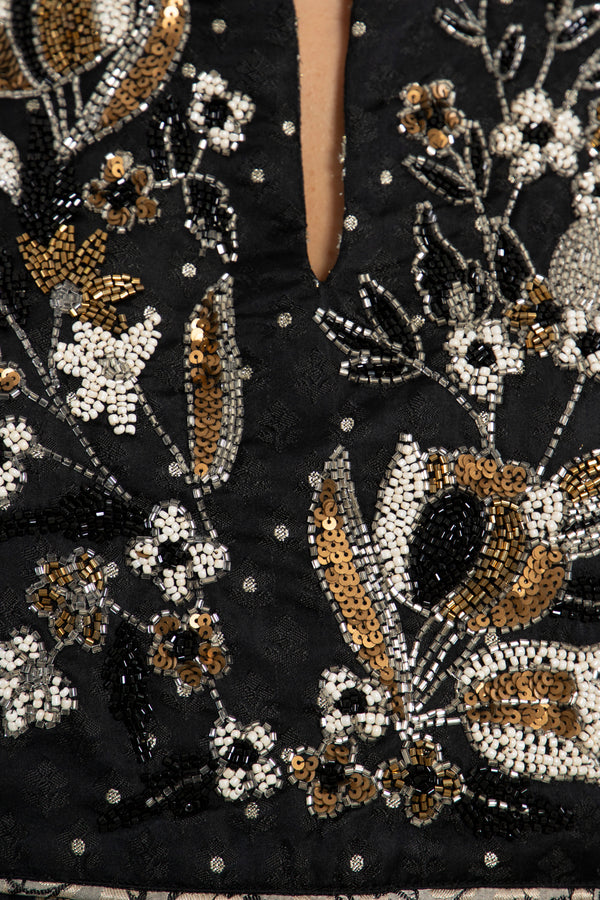 Kawthar Handwoven Silk Embroidered Gown