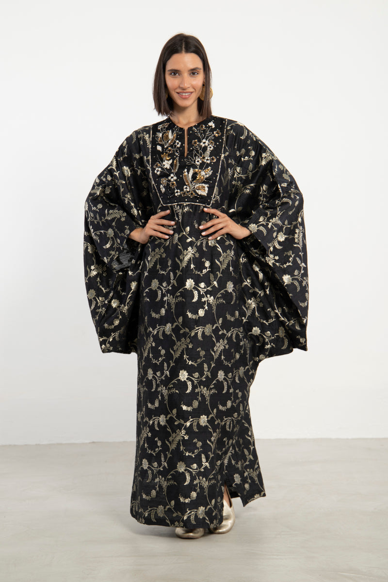 Kawthar Handwoven Silk Embroidered Gown