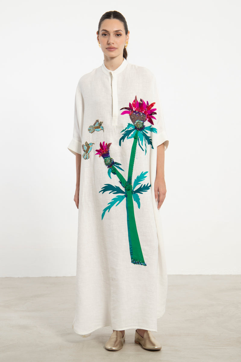 One-Of-a-Kind Helen Poppy Hand Embroidered Dress