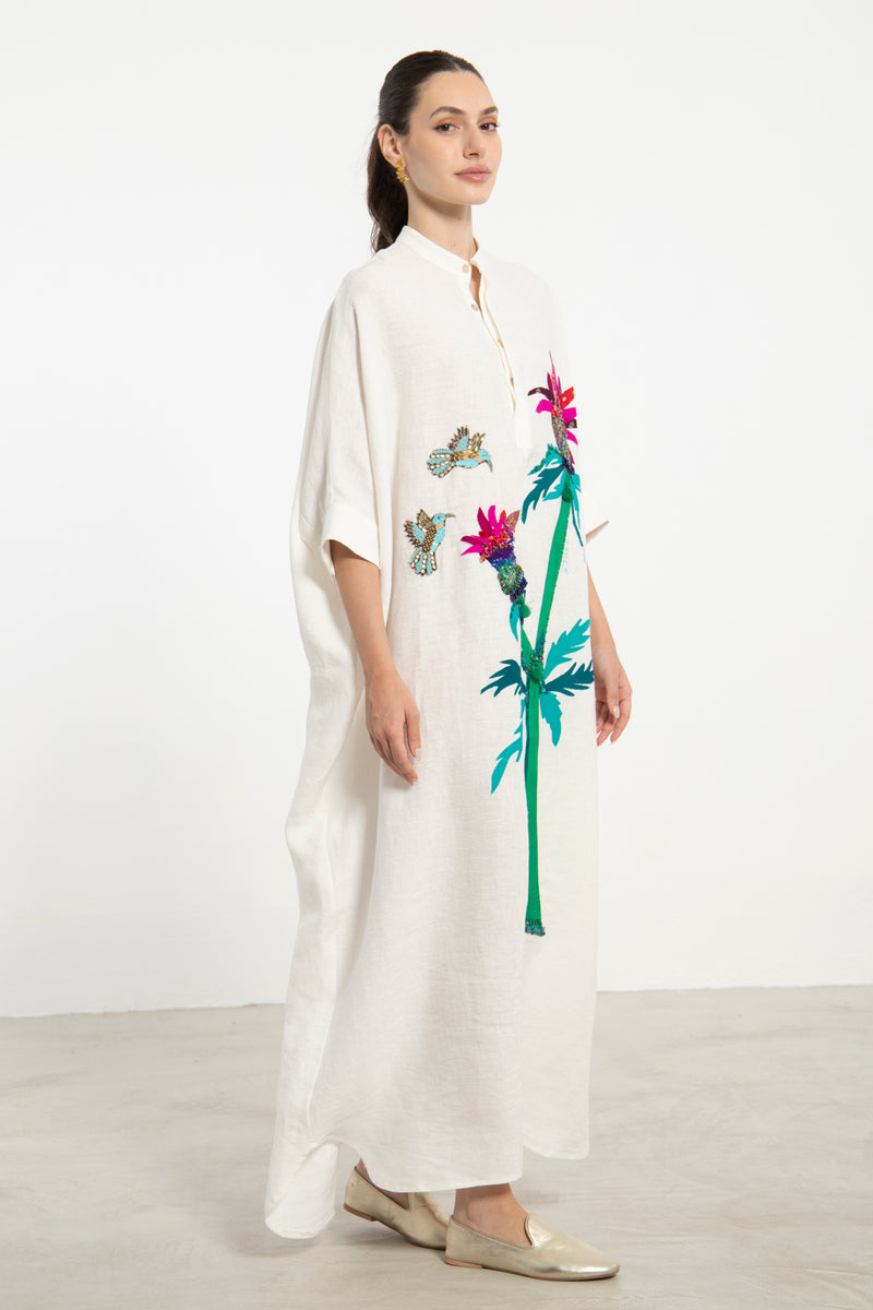 One-Of-a-Kind Helen Poppy Hand Embroidered Dress