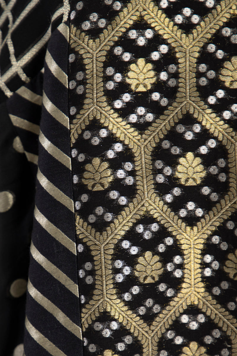 Chouf Silk Brocade Gold & Black Dress