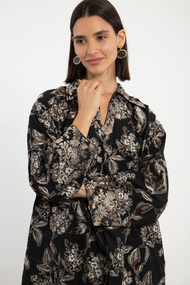 Mayssoun Silk Black Dress