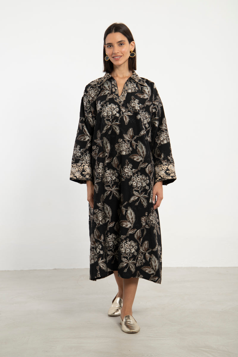 Mayssoun Silk Black Dress