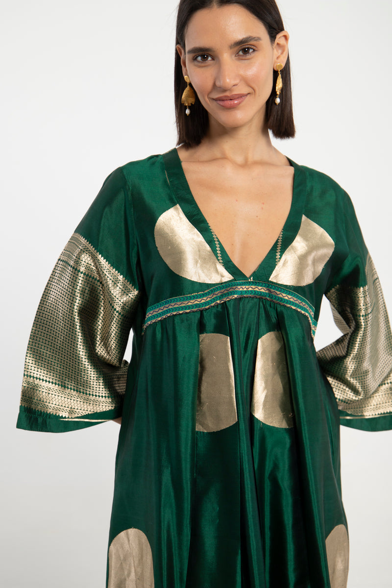 Aida Silk Emerald Dress