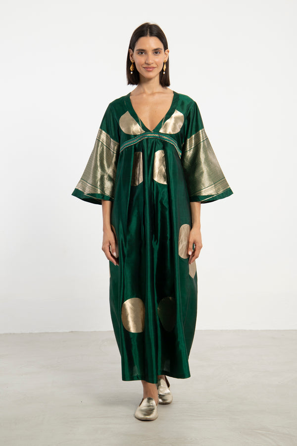Aida Silk Emerald Dress