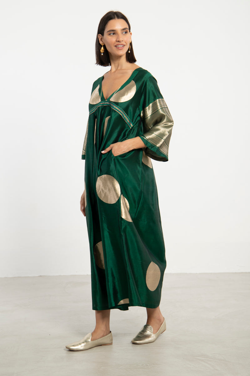 Aida Silk Emerald Dress