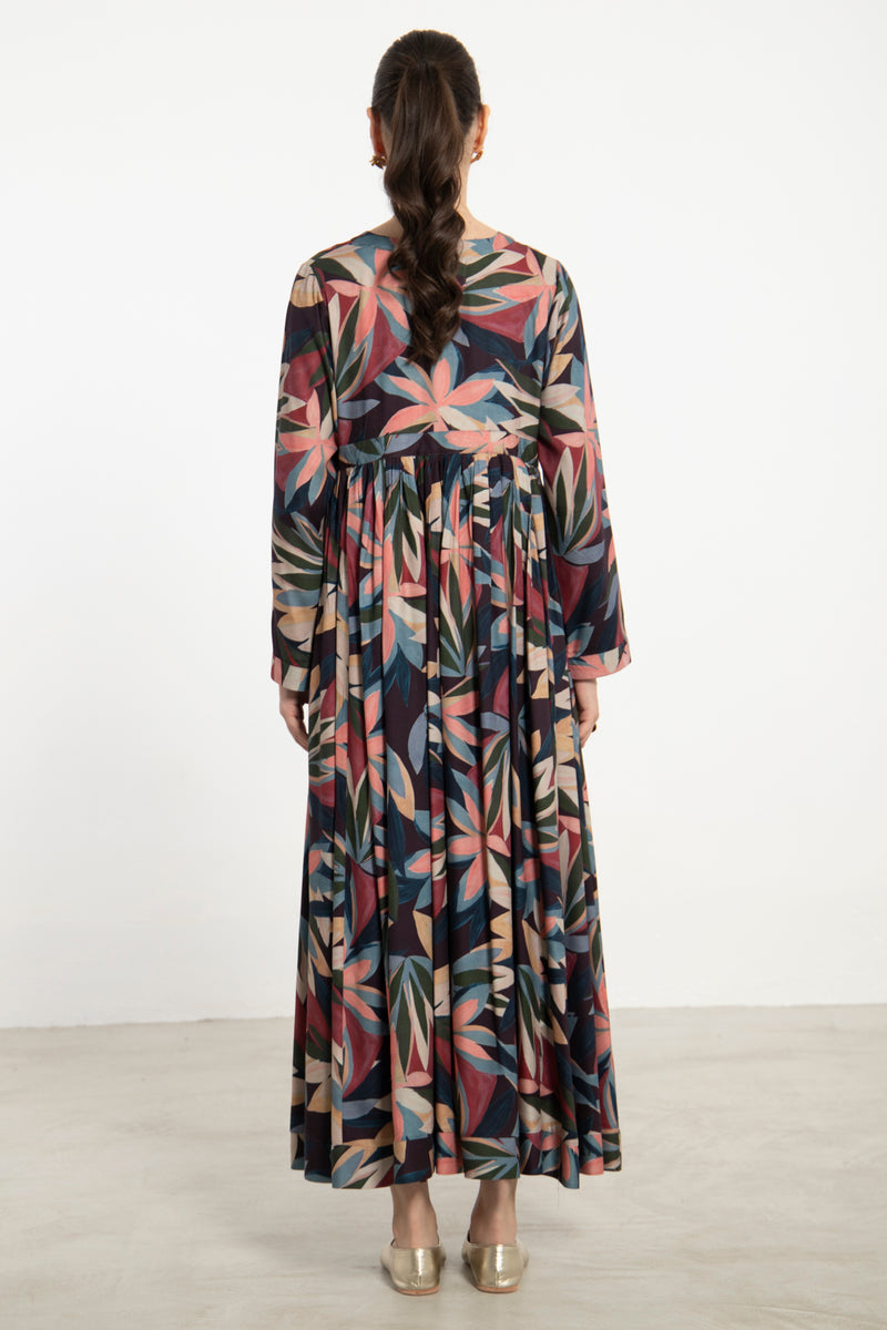 Zamzam Crepe Silk Multicolor Dress