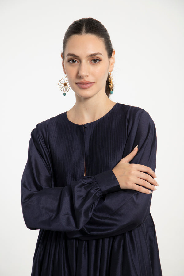 Imane Silk Navy Dress