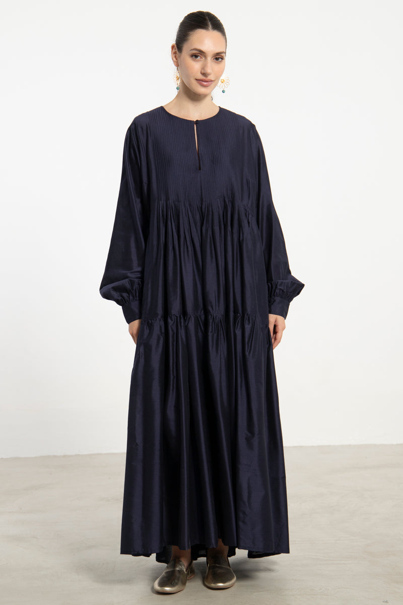 Imane Silk Navy Dress